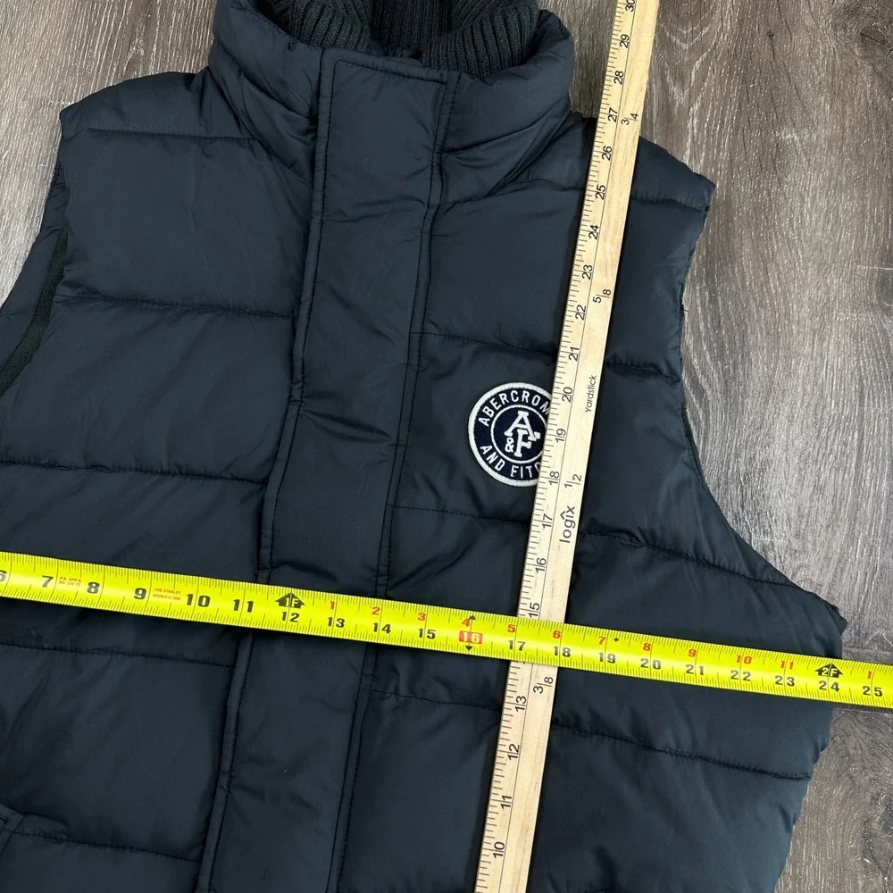 Abercrombie & Fitch Puffer Vest Mens XL Gray Quilted Fleece Lined Winter Jacket